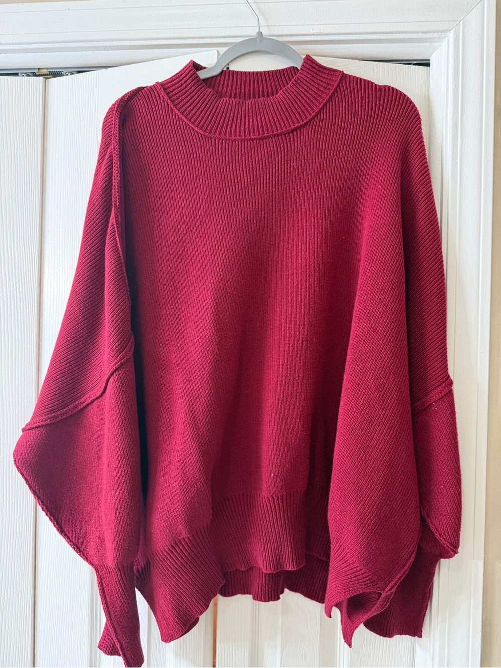 Zenana Outfitters Oversized Cowlneck Sweater - Wine